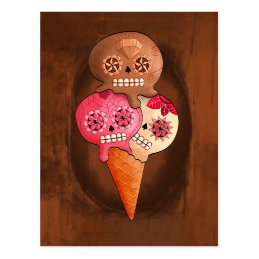 The Day of The Dead Sugar Skulls Ice Cream Postcard Zazzle