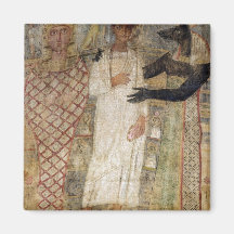 The deceased and his mummy protected by Anubis Fridge Magnets