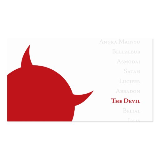 The Devil's Business Card (front side)
