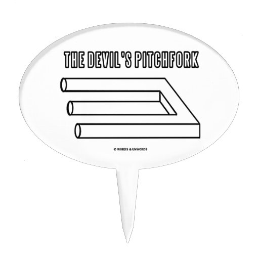 The Devil's Pitchfork (Optical Illusion) Cake Topper Zazzle