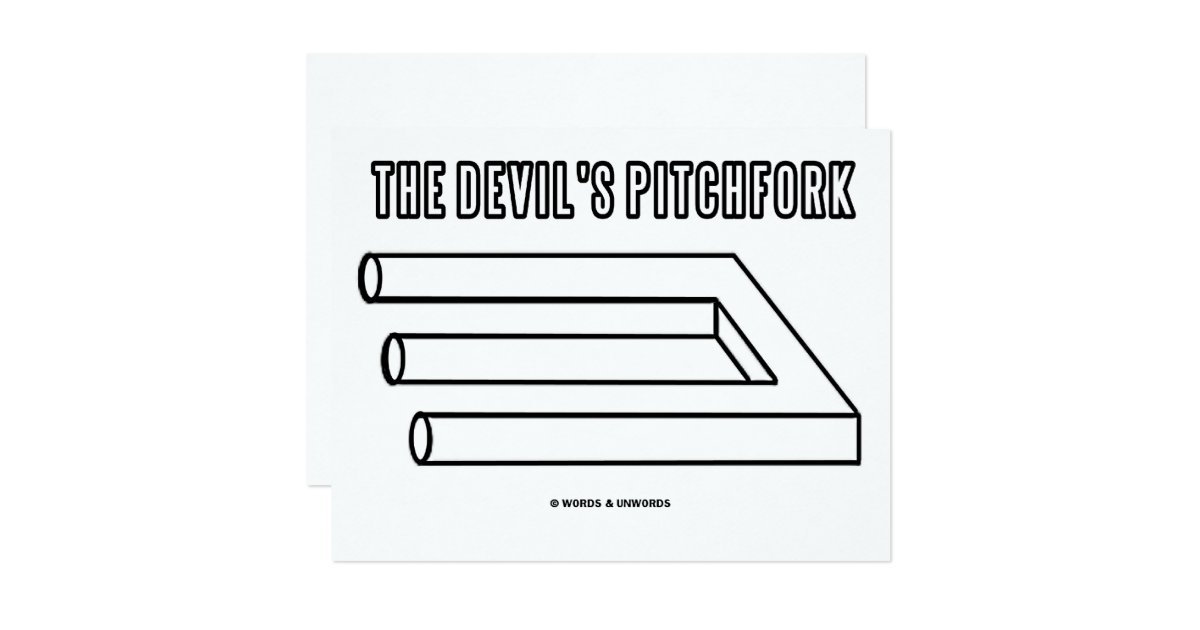 The Devil's Pitchfork (Optical Illusion) Card Zazzle