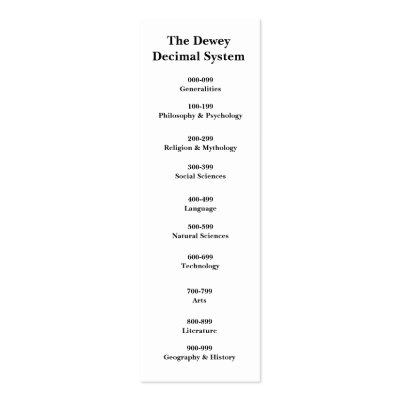 dewey+decimal+bookmark