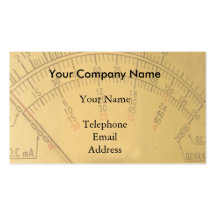The Dial of a Vintage Amp Meter Business Card Templates