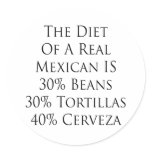 The Diet Of A Real Mexican Is 30 Beans 30 Tortilla Stickers