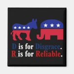 The difference between republicans and democrats 2 magnets