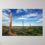 The Dingo Fence, Coober Pedy, Australia Poster