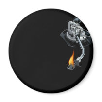 the dj arm on fire refrigerator magnets