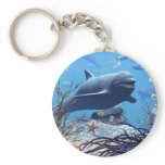 The Dolphins and The Treasure Chest Keychain