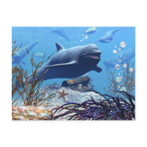 animal, lover, dolphin, dolphins, fish, ocean, treasure, gold, seahorses, sea, underwater, seahorse, water, starfish, star, wave, waves, bubbles, bubble, life, marine, animals, aquatic, oceanography, skull, skulls, chest, sword, plants, plant, coin, cions, jewelry, gemstone, porpoise, paradise, pirate, pirates, swim, undersea, Postcard with custom graphic design