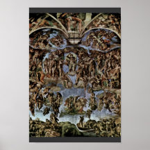 The Doomsday Fresco On The Altar Wall Of The Sisti Print