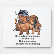 The Doxie Fisherman mousepads by relativeperceptions The Doxie Fisherman mousepads