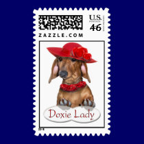 The Doxie Lady Stamp stamps