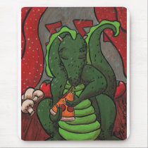 The Dragon and The Pizza mousepads