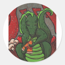 The Dragon and The Pizza Sticker
