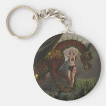 dragon, dragons, medieval, fantasy, fantasies, art, realism, wing, wings, magic, magical, mystical, mystic, ancient, girl, girls, humans, Keychain with custom graphic design