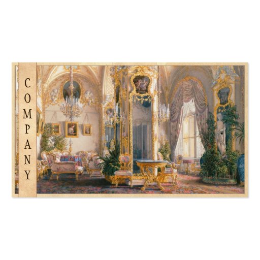 The Drawing Room in Rococo II Style, with Cupids Business Card Template (front side)