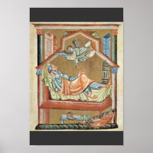The Dream Of Joseph By Meister Des Perikopenbuches Print