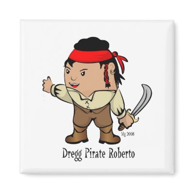 The Dregg Pirate Roberto Magnet by elledeegee