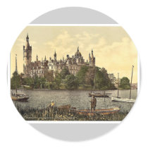 The ducal castle, east side, Schwerin, Mecklenburg Round Sticker