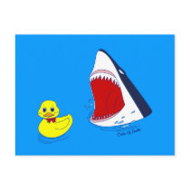 The Duck and The Shark Doodle Art Postcard