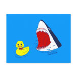 The Duck and The Shark Doodle Art Postcard