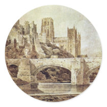 The Durham Cathedral And The Bridge As Seen From Round Sticker