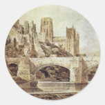 The Durham Cathedral And The Bridge As Seen From Round Sticker