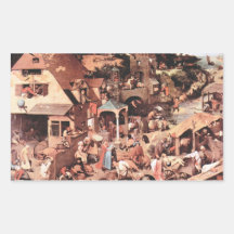 The Dutch proverbs by Pieter Bruegel Rectangle Stickers