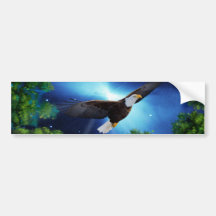 The eagle and the forest bumper stickers