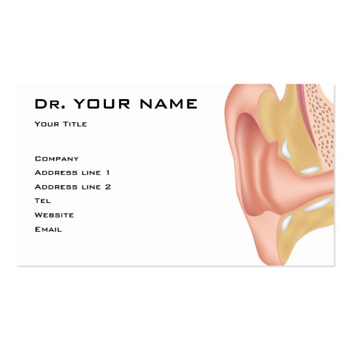 The Ear doctor Business Card (front side)