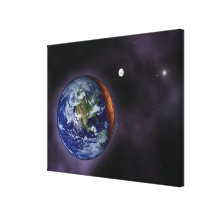 The Earth shown at the outer edges Stretched Canvas Prints