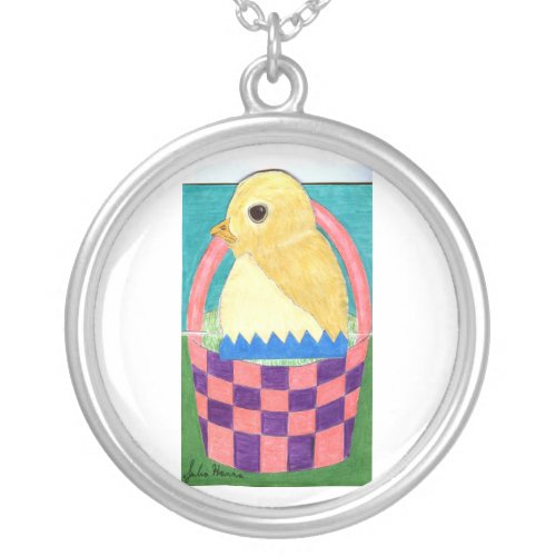 The Easter Chick Necklace by Julia Hanna zazzle_necklace