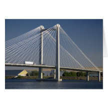 The Ed Hendler Bridge spans the Columbia River Greeting Card