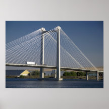 The Ed Hendler Bridge spans the Columbia River Print