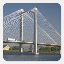 The Ed Hendler Bridge spans the Columbia River Square Stickers