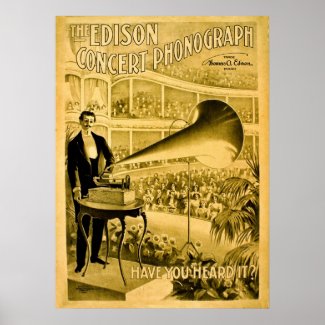 The Edison Concert Phonograph Vintage Advert print
