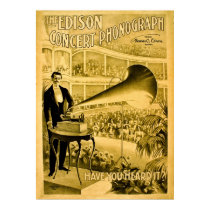 The Edison Concert Phonograph Vintage Advertisment posters by scenesfromthepast The Edison Concert Phonograph Vintage Advertisment posters
