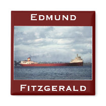 The Edmund Fitzgerald on the St. Clair River Fridge Magnets