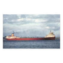 The Edmund Fitzgerald on the St. Clair River Rectangle Sticker
