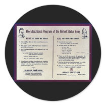 The Education Program Of The United States Army Round Sticker