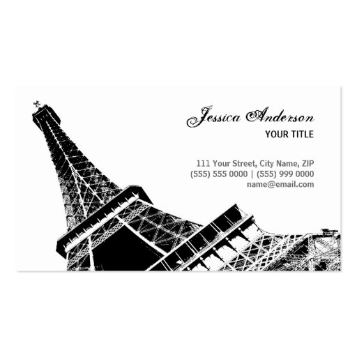The Eiffel Tower business cards (front side)