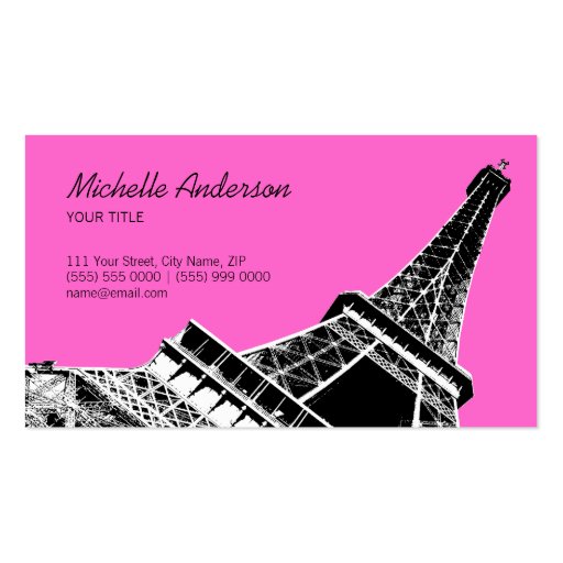 The Eiffel Tower business cards (front side)