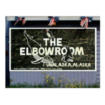 The Elbow Room Sign, Unalaska Island Postcard