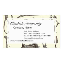 The Elegant Gardener - Antique Garden Tools Business Card Templates