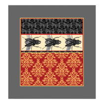 The Elegant Insect - Bugs on Brocade Poster posters by AntiqueImages The Elegant Insect - Bugs on Brocade Poster posters