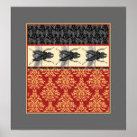 The Elegant Insect - Bugs on Brocade Poster