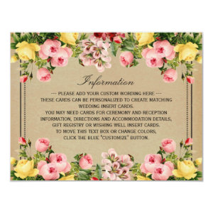 The Elegant Vintage Floral Wedding Collection 4.25x5.5 Paper Invitation Card