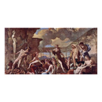 The Empire Of Flora By Poussin Nicolas Personalized Photo Card