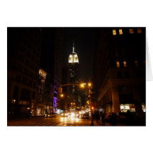 The Empire State Building at Night Cards