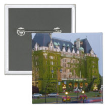 The Empress Hotel at the inner harbour in Pinback Button